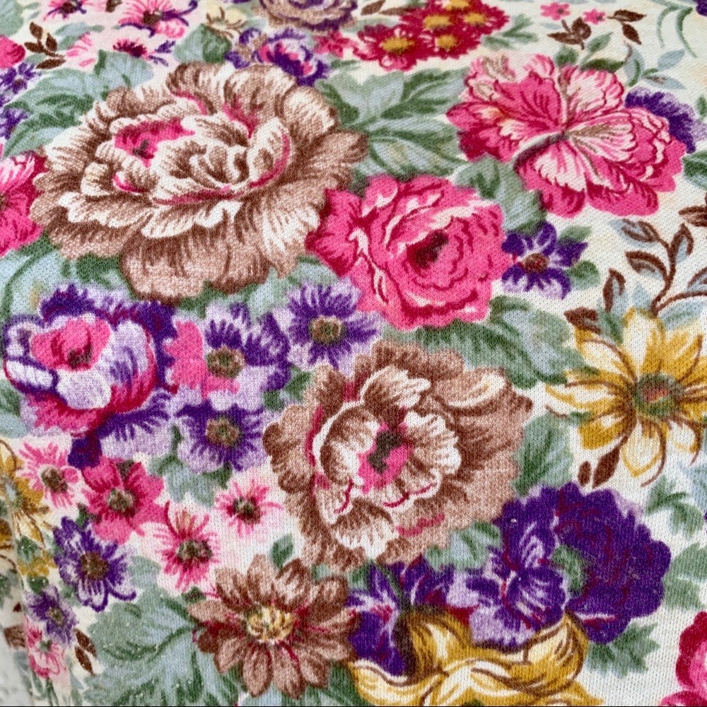 VTG 80s All That Jazz Drop Waist Flower Bouquets - Picture 2 of 8